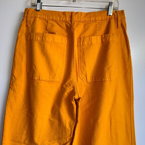 NWT J.CREW Tall Slim Wide Leg Yellow Bronzed Ochre Cropped Pants Size 31T - Picture 6 of 14